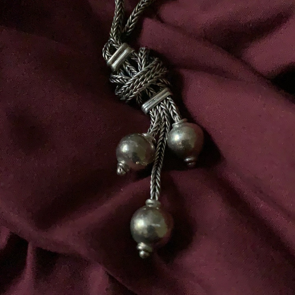 925 ILARIA Tri Ball knotted statement necklace